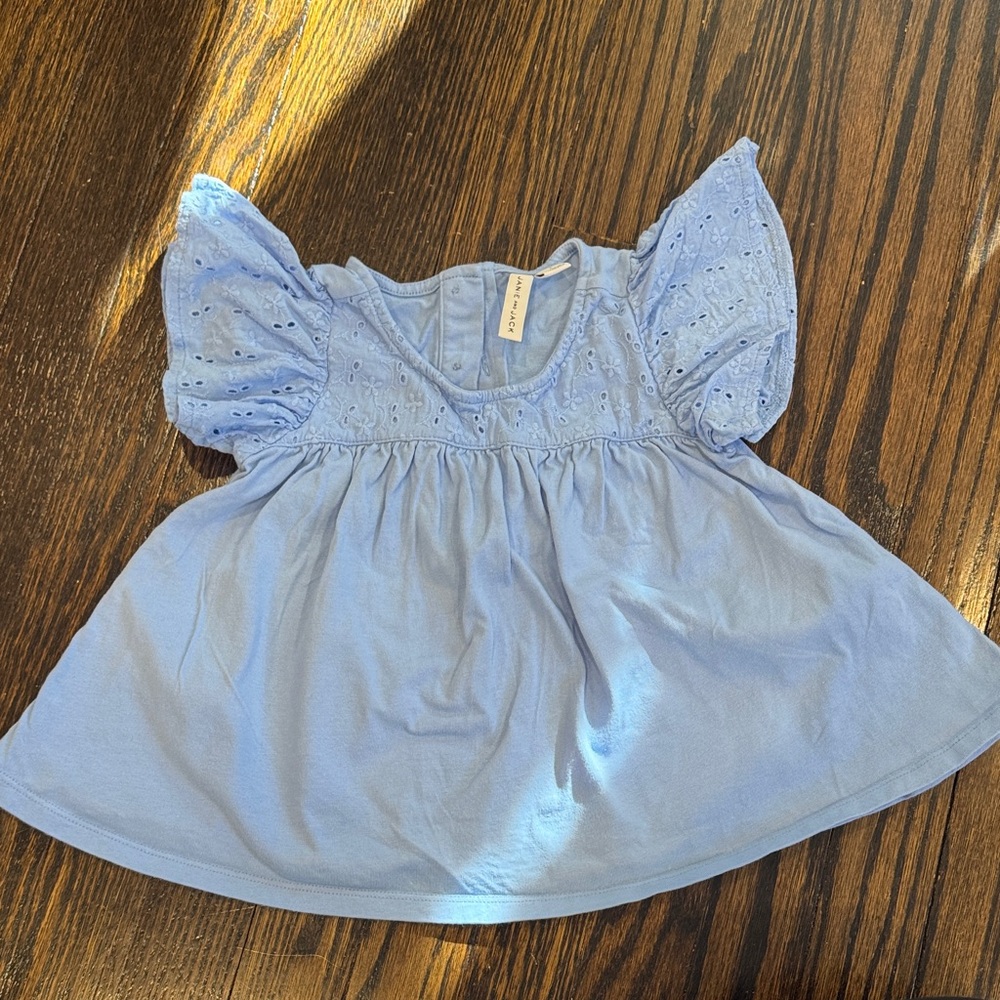 Janie and Jack Blue Puff Sleeve Blouse